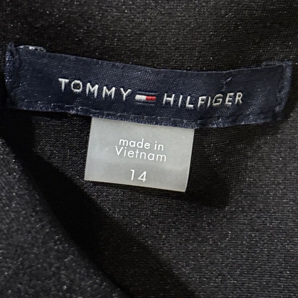 TOMMY HILFIGER Short Sleeve Stretch Crewneck Black Sheath Dress Womens 14 Career - Picture 11 of 13